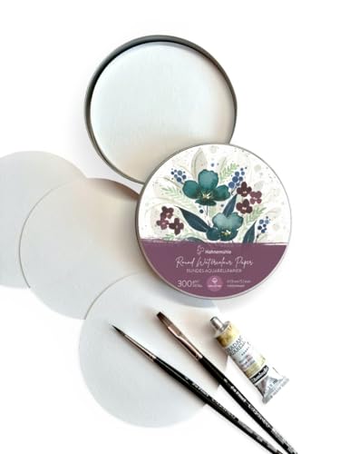 Hahnemühle Round Watercolour Paper, rundes Aquarellpapier, 13 cm Durchmesser, matt, 100% Baumwolle, 300 g/m², 30 Blatt in edler Metallbox Hahnemühle Round Watercolour Paper, rundes Aquarellpapier, 13 cm Durchmesser, matt, 100% Baumwolle, 300 g/m², 30 Blatt in edler Metallbox von Hahnemühle