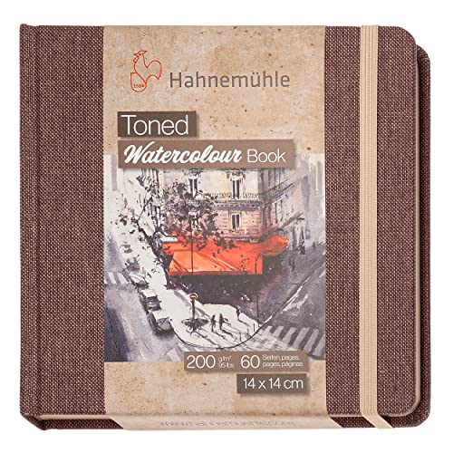 Hahnemühle Skizzenbuch Toned Watercolour Book personalisiert mit Namen Beige 14 x 14 cm 200g/m² 30 Blatt von Hahnemühle