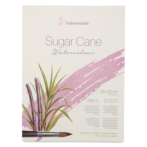 Hahnemühle Sugar Cane Watercolour, Aquarellpapier aus Zuckerrohr, 290 g/m², naturweiß, 12 Blatt (24 x 32 cm) von Hahnemühle