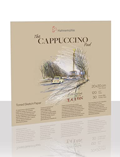 Hahnemühle The Cappuccino Pad, 120g/m², 30 Blatt/60 Seiten, Skizzenpapier, getöntes Zeichenpapier (20 x 20 cm) von Hahnemühle