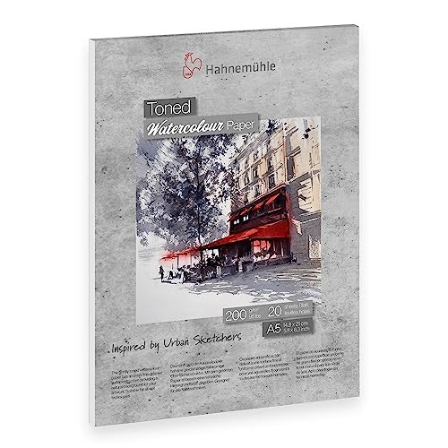 Hahnemühle Toned Watercolour Pad, grauer Aquarellblock, 200g/m², A5, 20 Blatt Hahnemühle Toned Watercolour Pad, grauer Aquarellblock, 200g/m², A5, 20 Blatt von Hahnemühle