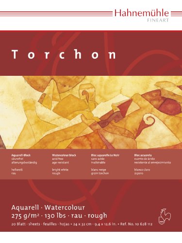 Hahnemühle Torchon, raues Aquarellpapier, 275 g/m², raue grobe Leinenstruktur, hellweiß, 20 Blatt, 12x17cm Hahnemühle Torchon, raues Aquarellpapier, 275 g/m², raue grobe Leinenstruktur, hellweiß, 20 Blatt, 12x17cm von Hahnemühle
