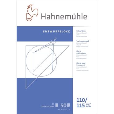 Hahnemühle Transparentblock - A3 110/115 g/qm 50 Blatt. von Hahnemühle