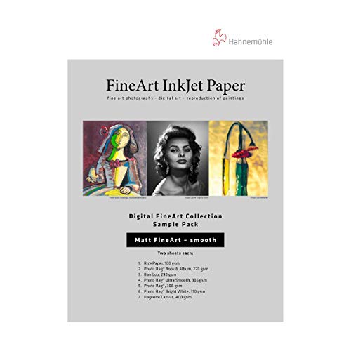 Hahnemuhle FineArt Tintenstrahldrucker-Pack, matt, glatt, 33 x 48,3 cm, 12 Blatt von Hahnemühle