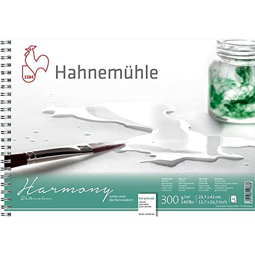 Hahnemühle Harmony Watercolour, satiniert, DIN A3, spiralisiert, 300g/m², naturweiß, 12 Blatt Hahnemühle Harmony Watercolour, satiniert, DIN A3, spiralisiert, 300g/m², naturweiß, 12 Blatt von Hahnemühle