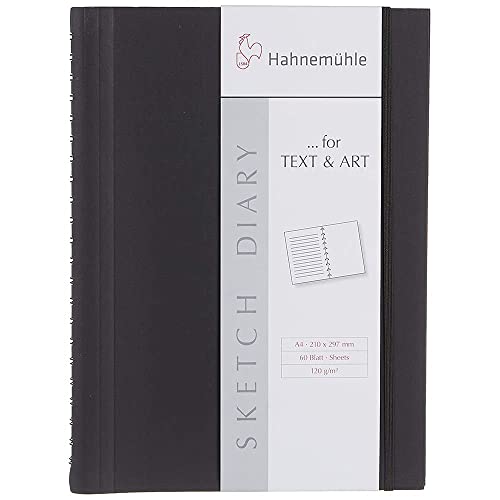 Sketch Diary schwarz, spiralisiert 120g/m², DIN A4, 60Blatt von Hahnemühle