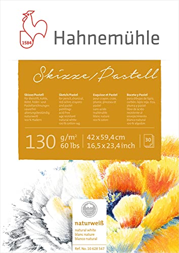 Hahnemühle Skizze/Pastellblock, DIN A2, naturweiß, feinkörnig, 130g/m², 30 Blatt Hahnemühle Skizze/Pastellblock, DIN A2, naturweiß, feinkörnig, 130g/m², 30 Blatt von Hahnemühle