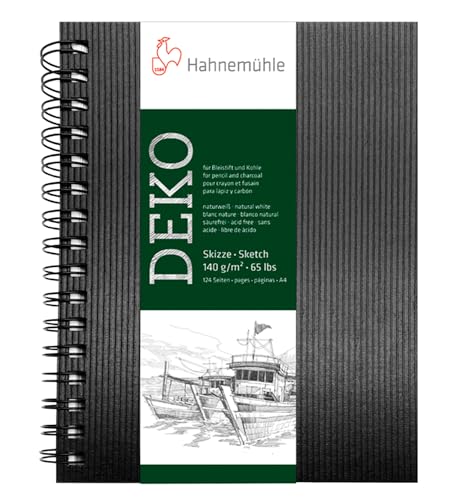 Hahnemühle Skizzenbuch Deko, schwarz, DIN A4 ochformat, 140g/m², 62 Blatt von Hahnemühle