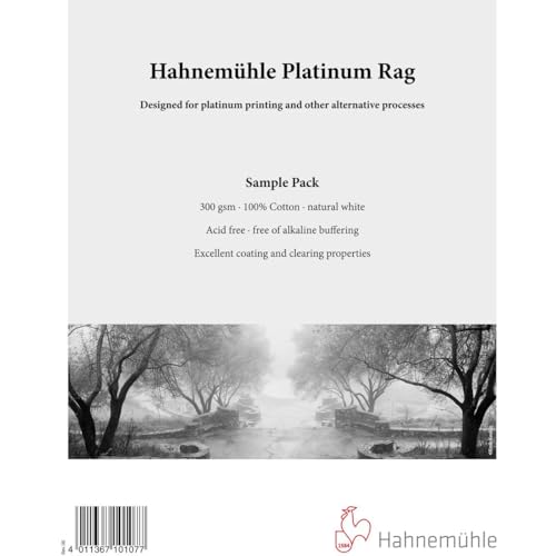 Hahnemühle Platinum Rag Fine Art Paper Sample Pack, Probierpackung, 21,6 x 27,9 cm, 5 Blatt, naturweiß von Hahnemühle