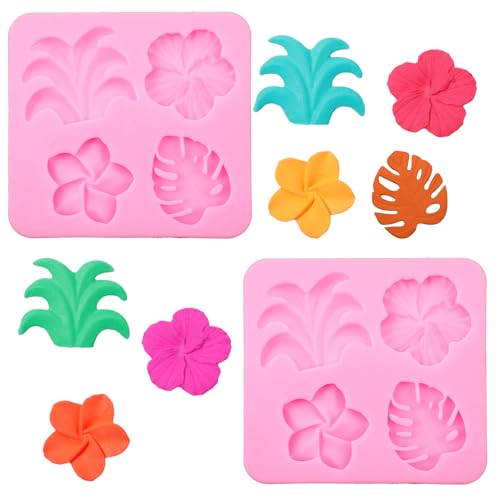 2 Stück Tropische Blumen Blätter Silikonform 3D Blumen-Silikonform Monstera-Blattform Plumeria Hibiskus Blume Fondant Formen Kuchen Dekoration Cupcake Topper 2 Stück Tropische Blumen Blätter Silikonform 3D Blumen-Silikonform Monstera-Blattform Plumeria Hibiskus Blume Fondant Formen Kuchen Dekoration Cupcake Topper von HaiFafafaing