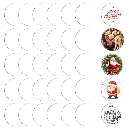 30 Stück Acryl-Rohlinge, transparente Acryl-Ornament-Rohlinge, 5,1 cm, runde Acrylplatten, blanko, klare Ornamente zum Basteln, Acrylscheiben für Halloween, Weihnachtsdekoration, Malerei, DIY-Projekt 30 Stück Acryl-Rohlinge, transparente Acryl-Ornament-Rohlinge, 5,1 cm, runde Acrylplatten, blanko, klare Ornamente zum Basteln, Acrylscheiben für Halloween, Weihnachtsdekoration, Malerei, DIY-Projekt von HaiFafafaing