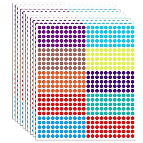 5500 Stück Klebepunkte Bunt Runde Aufkleber Klebepunktefarbige Selbstklebend Beschreibbar Etiketten Markierungspunkte Punktaufkleber für Büro Klassenzimmer DIY Kalende von HaiFafafaing