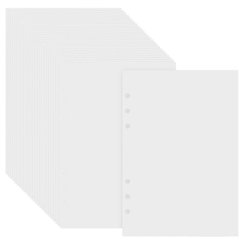 A5 Papier Blanko 45 Blätter A5 Nachfüllbare Refill Paper 6 Lochung Ringbuch Ringbucheinlagen Nachfüllbare für Notizbuch Tagbuch (21x14,2 cm) von HaiFafafaing