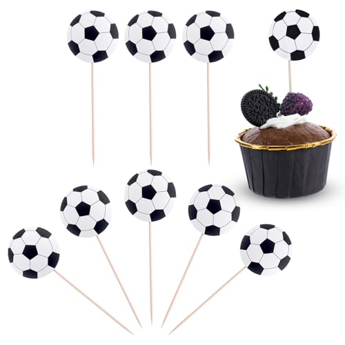 Cupcake-Topper mit Fußballmotiven, Fußball-Kuchendekorationen für Babyparty, Geburtstagsparty, Fußballspiel, 70 Stück Cupcake-Topper mit Fußballmotiven, Fußball-Kuchendekorationen für Babyparty, Geburtstagsparty, Fußballspiel, 70 Stück von HaiFafafaing