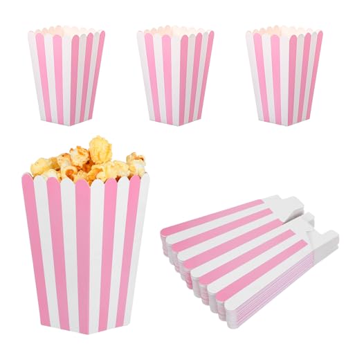 HaiFafafaing 24 Stück Rosa Popcorn Boxen Kleine Gestreifte Popcorntüten Party Papiertüte Snacks Candy Behälter für Filmabend Halloween Weihnachten Geburtstagsfeier HaiFafafaing 24 Stück Rosa Popcorn Boxen Kleine Gestreifte Popcorntüten Party Papiertüte Snacks Candy Behälter für Filmabend Halloween Weihnachten Geburtstagsfeier von HaiFafafaing