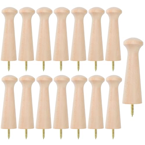 HaiMay 15 Stück Holzschüttler zum Aufschrauben, unlackiertes Holz, Shaker-Regale zum Aufhängen von Kleidung, Hüten, Handtüchern und mehr DIY Farbe von HaiMay