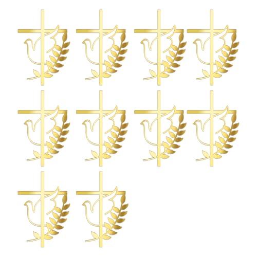 10 Stück gekreuzte Kuchendekorationen mit Tauben-Symbol für Taufen, Feiern, religiöse Feiertage, Dessert-Dekoration 10 Stück gekreuzte Kuchendekorationen mit Tauben-Symbol für Taufen, Feiern, religiöse Feiertage, Dessert-Dekoration von Haiki