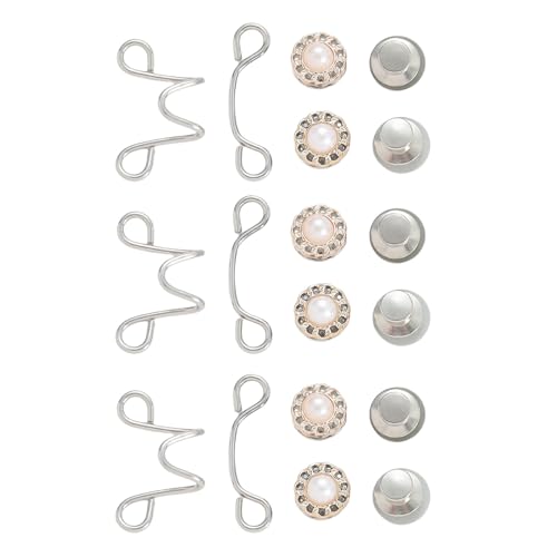3 Paar Tier-Taillenschnallen-Verlängerungen, verstellbare Jeans-Taillenverlängerung, Knopf, Blume, Jeans, Taillenstraffer, Jeansknopf von Haiki