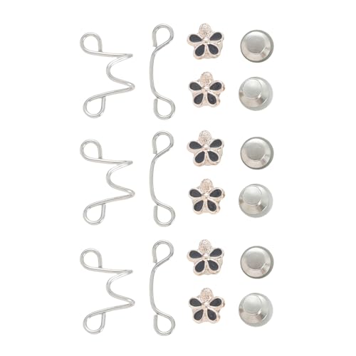 3 Paar Tier-Taillenschnallen-Verlängerungen, verstellbare Jeans-Taillenverlängerung, Knopf, Blume, Jeans, Taillenstraffer, Jeansknopf von Haiki
