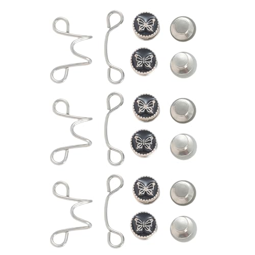 3 Paar Tier-Taillenschnallen-Verlängerungen, verstellbare Jeans-Taillenverlängerung, Knopf, Blume, Jeans, Taillenstraffer, Jeansknopf von Haiki