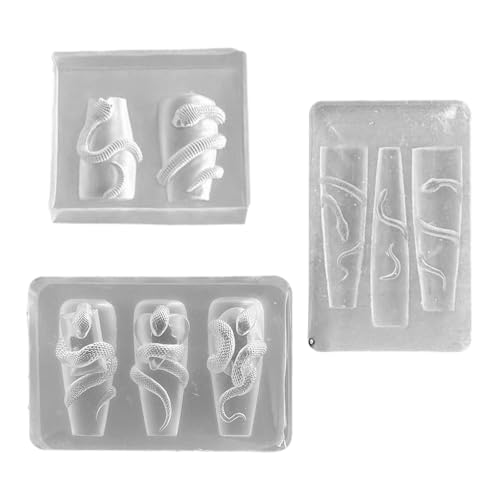 3propes Robuste Silikonnägelformen Mit Detaillierten Schlangenmustern Nägel Kunstwerkzeuge Für Nägel Kunstkreationen Wiederverwendbares Schlangenformular Nagelform von Haiki