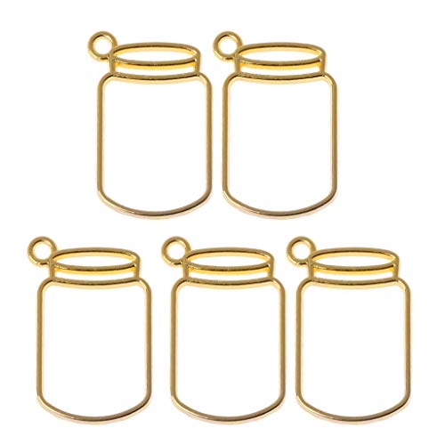 5 Stück schwebende Flasche, Metallrahmen, Kunstharz, hohle Anhänger-Lünetten für Schmuckherstellung, gepresste Blumen, Kunsthandwerk 5 Stück schwebende Flasche, Metallrahmen, Kunstharz, hohle Anhänger-Lünetten für Schmuckherstellung, gepresste Blumen, Kunsthandwerk von Haiki