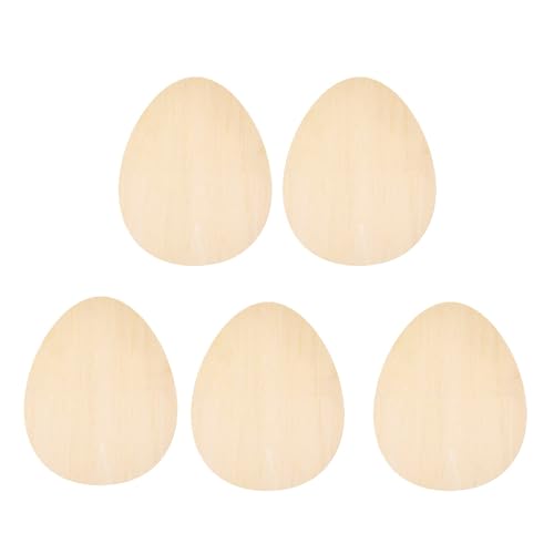 5pieces Kaninchen Eier Form Holzausschnitte Unvollendete Holzscheiben Tierform Holzscheiben Für Home Dekoration Malerei von Haiki