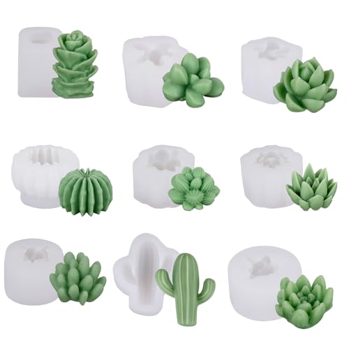 9/10pcs 3d Sukkulente Silikonformen Für Kerzenherstellung Und Epoxidharzen Art Realistic Cactus Designs Gussformen von Haiki