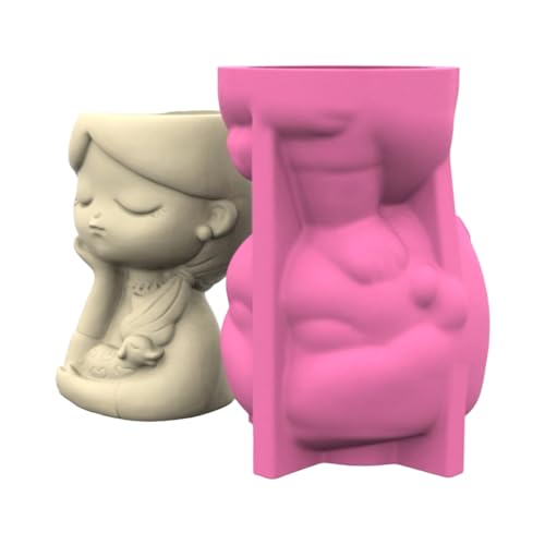 Dekorative Silikonform Für Handgefertigte Pflanzer Zementharz Girl Form Accessoire Blütenblumtöpfe Herstellen Schimmel Multi Harzform Für Pflanzen von Haiki