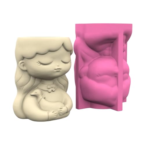 Dekorative Silikonform Für Handgefertigte Pflanzer Zementharz Girl Form Accessoire Blütenblumtöpfe Herstellen Schimmel Multi Harzform Für Pflanzen von Haiki