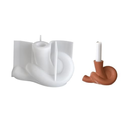 Flexible Lebensmittelqualität Silikon Kerzenständer Form Mit Langem Geflochtenes Muster Für Handgefertigte Zement Gipshandwerk Home Dekoration Form von Haiki