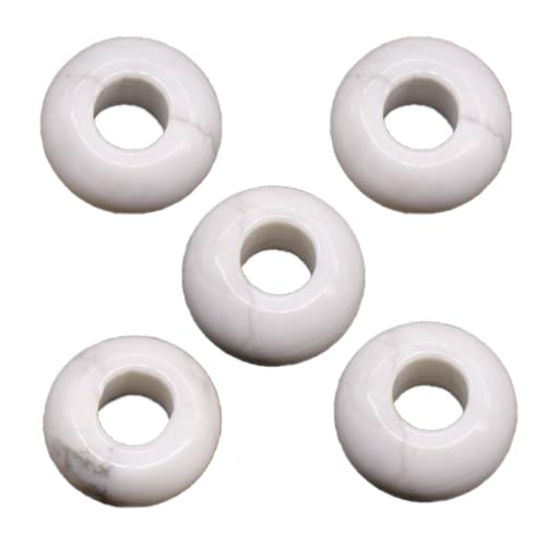Haiki 5 Stück 8 x 14 mm Naturstein Kristall runde Form große Loch Perlen Anhänger Schmuckherstellung Halskette Ohrringe von Haiki