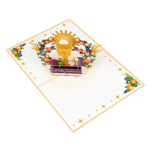 Haiki Kreative 3D Popup Grußkarte Für Die Erste Kommunion Handgefertigte Papierkarte Für Christliche Feier Geschenke Postkarte Haiki Kreative 3D Popup Grußkarte Für Die Erste Kommunion Handgefertigte Papierkarte Für Christliche Feier Geschenke Postkarte von Haiki