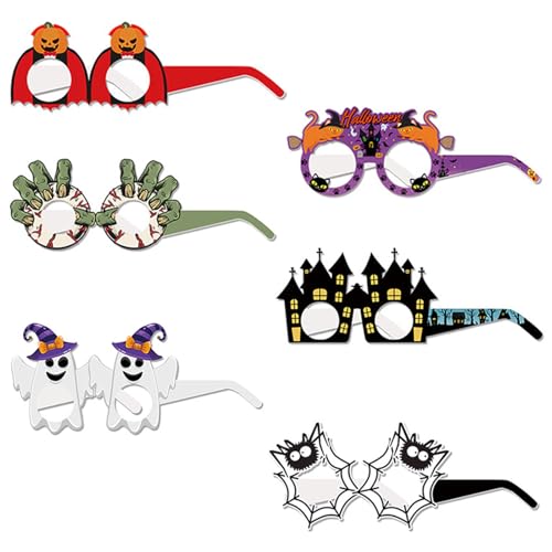 Halloween-Papierbrille, lustige Partybrille, Hexe, Fledermaus, Kürbis, Brillenrahmen, Halloween-Dekorationen, Geschenk, Party-Dekorationen von Haiki