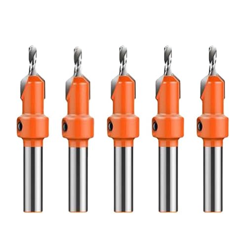 Hochgeschwindigkeits Stahl Abrieb Resistenter Holzbearbeitung Counterunk Bit-5 PCs (Klingendurchmesser 8mm) Schleimwerkzeug Countersink Drill Bit Bit von Haiki