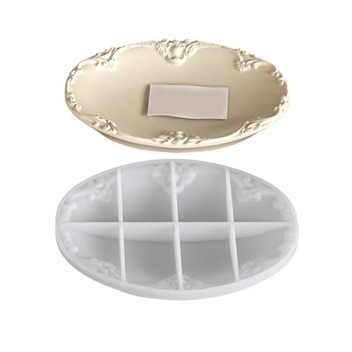Oval/runde/quadratische Harzschale Silikonform Mit Vintage Präge Für Kunstprojekte Schmuckzeugwerkzeug Geprägte Blumenharzform von Haiki