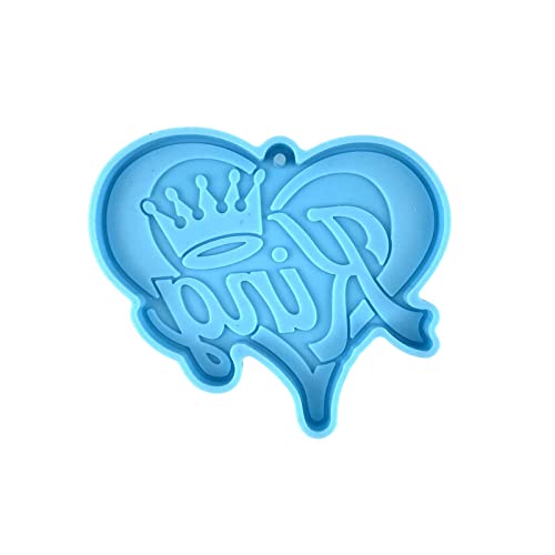 Schlüsselbund Silikonform Herzform Kronen Keychain Charm Epoxidharz Gussformen Mit Loch Für Handwerk von Haiki