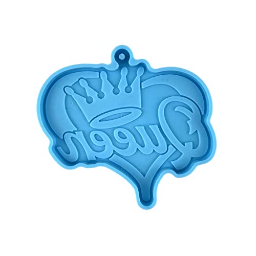 Schlüsselbund Silikonform Herzform Kronen Keychain Charm Epoxidharz Gussformen Mit Loch Für Handwerk von Haiki