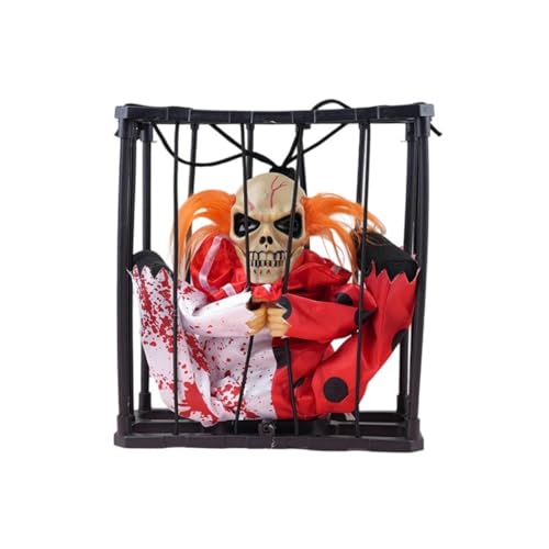 Screaming Skull Cage Halloween-Dekorationen mit bewegungsaktiviertem Licht und Ton hängende Specter-Requisiten für drinnen und draußen, Party, animierte Halloween-Dekoration Screaming Skull Cage Halloween-Dekorationen mit bewegungsaktiviertem Licht und Ton hängende Specter-Requisiten für drinnen und draußen, Party, animierte Halloween-Dekoration von Haiki