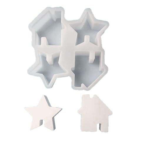 Silikonform in Hausform, Sternenhaus-Gussformen, Backformen, handgefertigte Formen, Seifenformen von Haiki