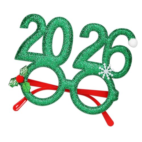 Weihnachtsbrillenrahmen 2026 Brille für Weihnachten Urlaub Partys Dekorationen Weihnachten Brille ohne Gläser Merry Christmas Brillenrahmen von Haiki