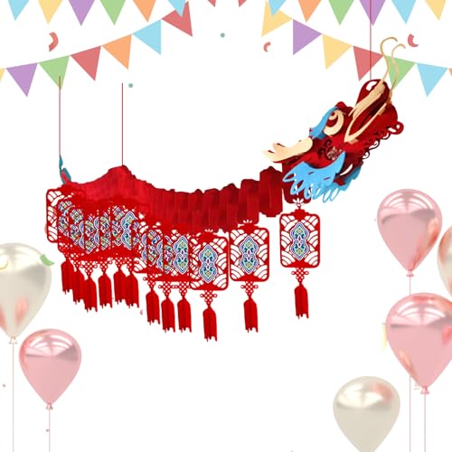 Chinesisches Neujahrsbanner | Kreatives Drachenjahr des Fotografie-Hintergrund-Dekorationsset, Mond-neuer chinesischer Hintergrund, Glücksbanner zum Aufhängen von Hailerio