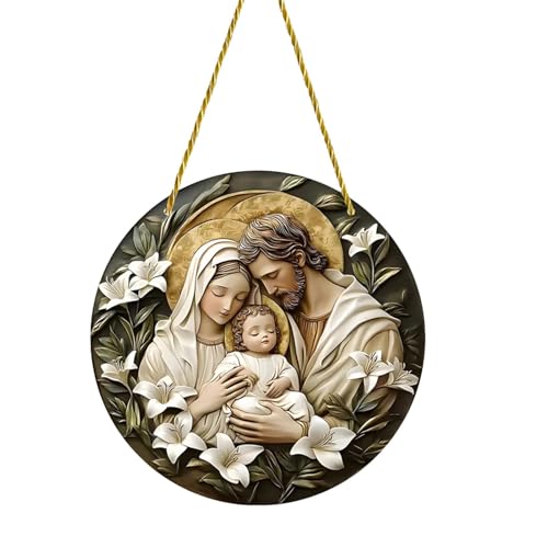 Hailerio Acryl-Fensterdekoration | Jesus Maria Kunst Fenster Anhänger Ornament | Klare Muster Kunst Acryl Anhänger für, Arbeitsbereich, Arbeitszimmer, Schlafzimmer, Wohnzimmer von Hailerio