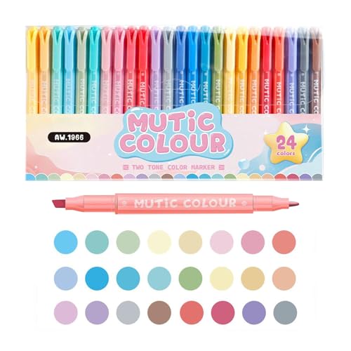 Hailerio Highlighter Set,24 Farben Sortiment Textmarker Kreativmarker Set - Doppelspitze Marker Büroartikel Student Lehrer Schreiben Zeichnen Unterricht Hailerio Highlighter Set,24 Farben Sortiment Textmarker Kreativmarker Set - Doppelspitze Marker Büroartikel Student Lehrer Schreiben Zeichnen Unterricht von Hailerio