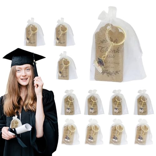 Hailerio Schlüsselanhänger Jahrgang 2025,Metall Schlüsselband Abschluss Dekoration 2025 - 12 Stück Schlüsselring Mit Dankeskarten Taschenanhänger Geschenkbeutel Füllung Für Schüler Studenten Hailerio Schlüsselanhänger Jahrgang 2025,Metall Schlüsselband Abschluss Dekoration 2025 - 12 Stück Schlüsselring Mit Dankeskarten Taschenanhänger Geschenkbeutel Füllung Für Schüler Studenten von Hailerio