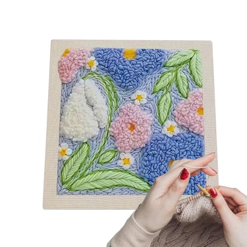 Hailerio Sticknadelset Für Anfänger - Bunte Stickerei Sets | Stickzubehör Für Untersetzer Tasche Weihnachten Gänseblümchen Spiegel Pilz Kuh von Hailerio
