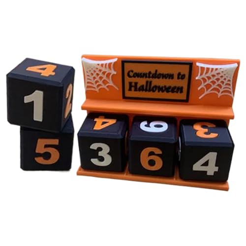 Halloween Countdown Deko,Tischdeko Mittelstück Für Wohnbereich - Dekoratives Halloween Countdown Display Für Esstisch Nachttisch Kommode Fensterbank Halloween Countdown Deko,Tischdeko Mittelstück Für Wohnbereich - Dekoratives Halloween Countdown Display Für Esstisch Nachttisch Kommode Fensterbank von Hailerio