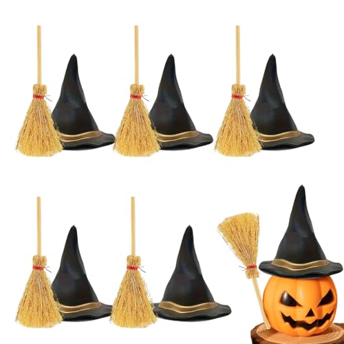 Hexenhut,Halloween Mini Für Kinder | 1 Set Miniatur Deko Für Hochzeit Kindergeburtstag Puppenhaus Kinder von Hailerio