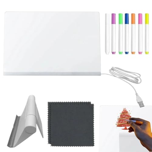 LED-Zeichenblock | LED-Schreibtafel für Kleinkinder mit 7 schnell trocknenden Stiften, leuchtender Schreibblock für Kindergarten, Vorschule, Schulen, Indoor-Reisen von Hailerio