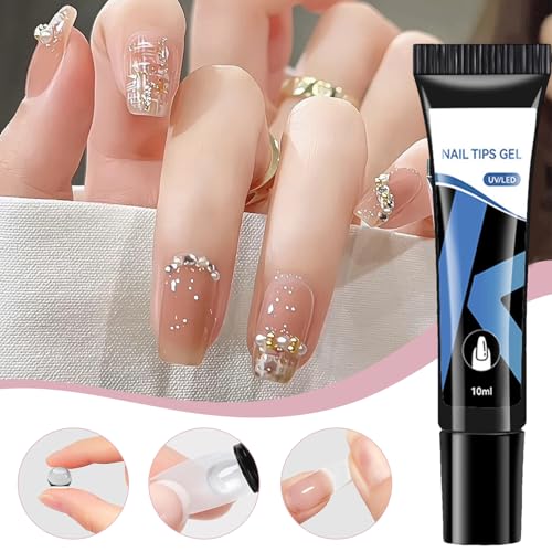 Nagelklebgel, Gelnageltipps Kleber,Extra starkes Gebäudegel für Nagelverlängerungen Basismantelkleber | Langlebige Tipps für Kunstdesign, Fingernagelpolierbasis für Anfänger und Fachleute von Hailerio